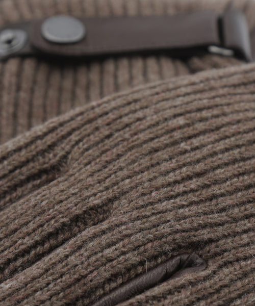 Handschoen Wol met Leer Rally | Bruin