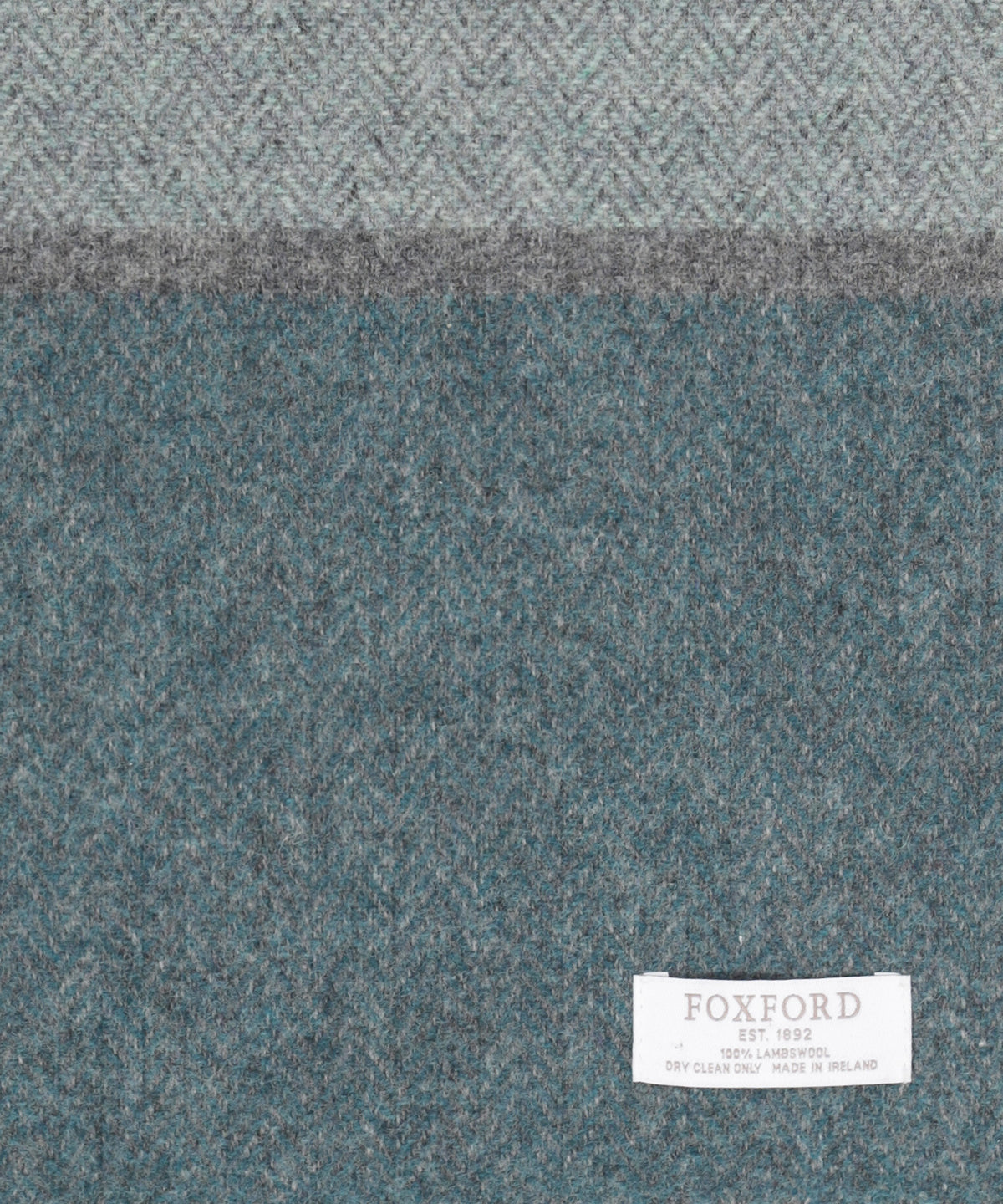 Lamswollen Sjaal | Mosgroen Denim Rood blok