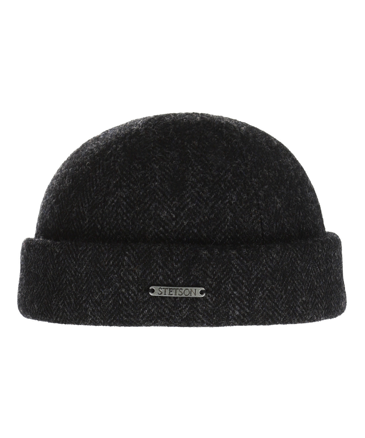 Stetson Docker Woll-Fischgrätmuster | Schwarz