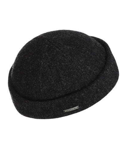 Stetson Docker Woll-Fischgrätmuster | Schwarz