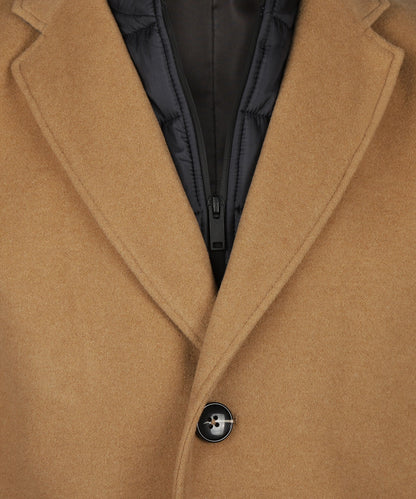 Langer Wollmischmantel | Braun