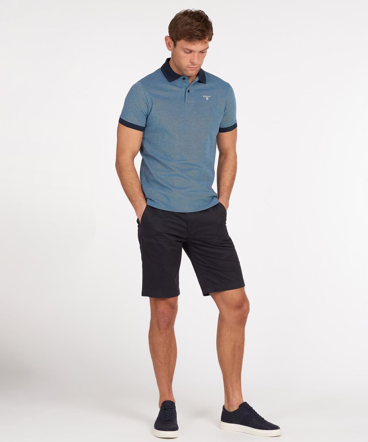 Barbour Polo Essential Sports Mix | Night Blue