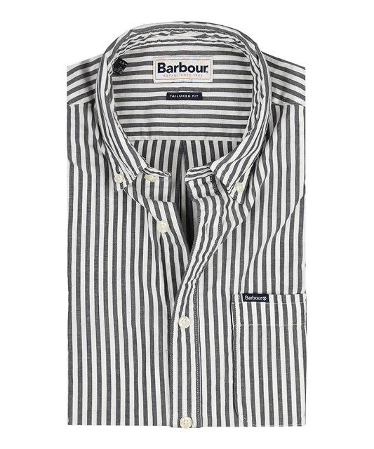 Barbour Cresswell Seersucker Kurzarmhemd | Marineblau