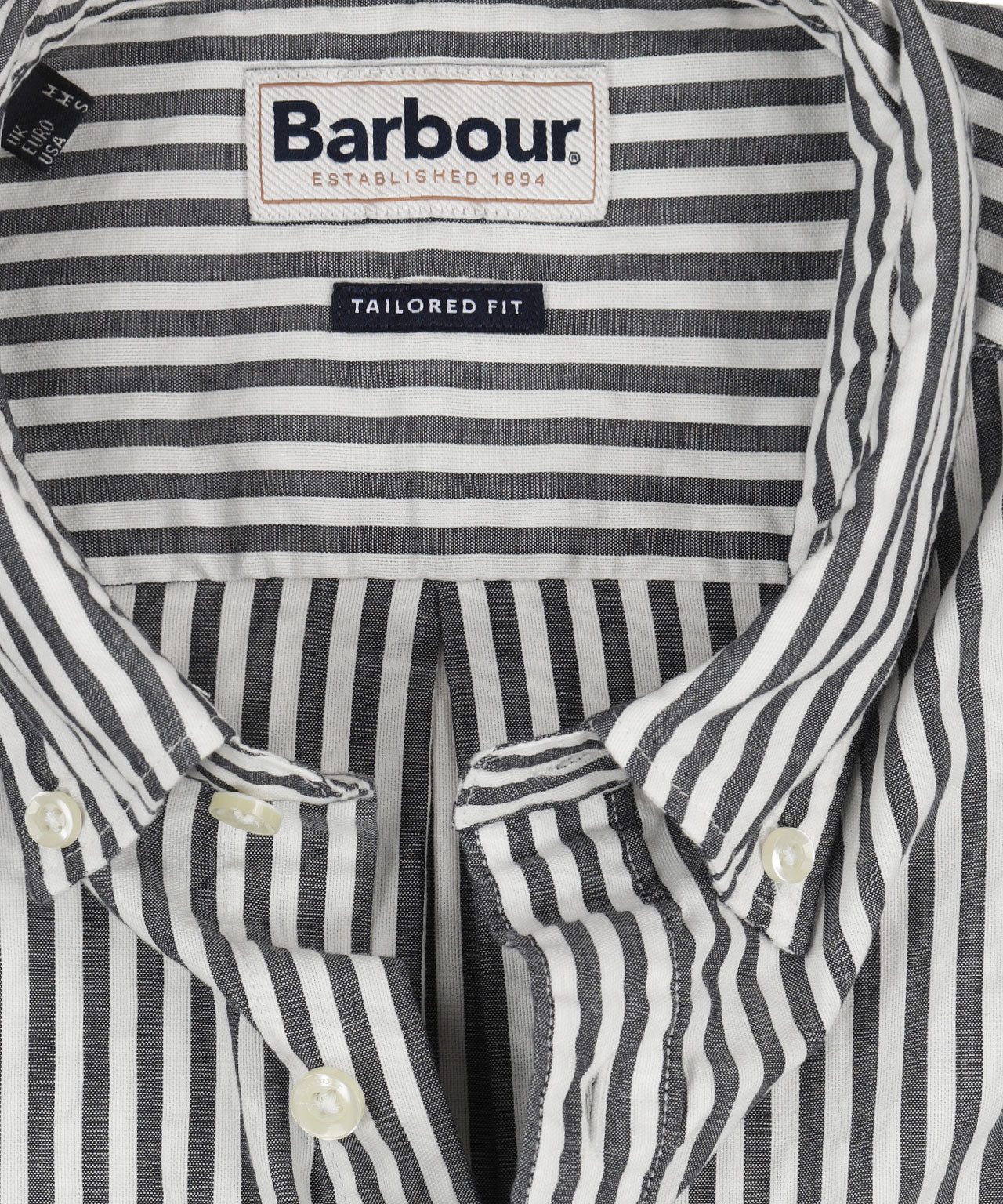 Barbour Cresswell Seersucker Short Sleeve Shirt | Navy Blue