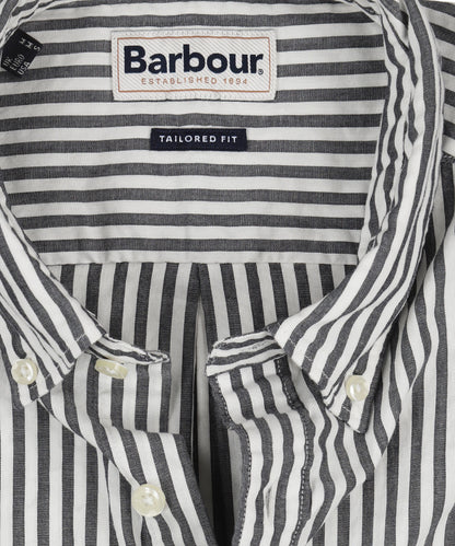 Barbour Cresswell Seersucker Short Sleeve Shirt | Navy Blue