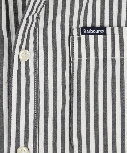 Barbour Cresswell Seersucker Short Sleeve Shirt | Navy Blue