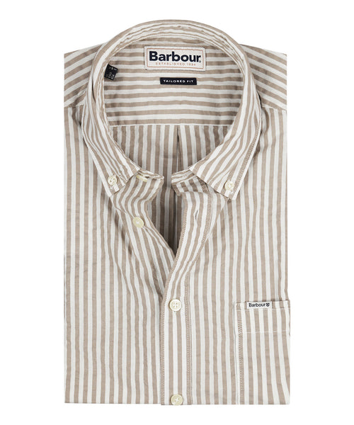 Barbour Cresswell Seersucker Overhemd Korte Mouw | Beige