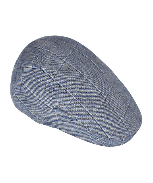 Cap Klassiek Linnen/Katoen | Gewassen Blauw Ruit