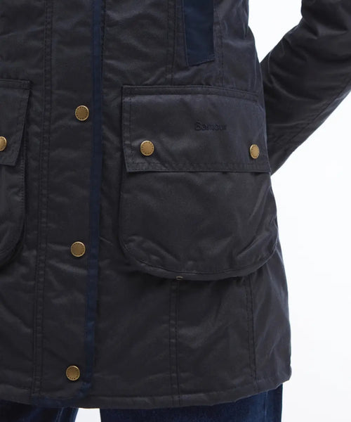 Barbour Bower Wax Jacket Dames | Navy Blauw