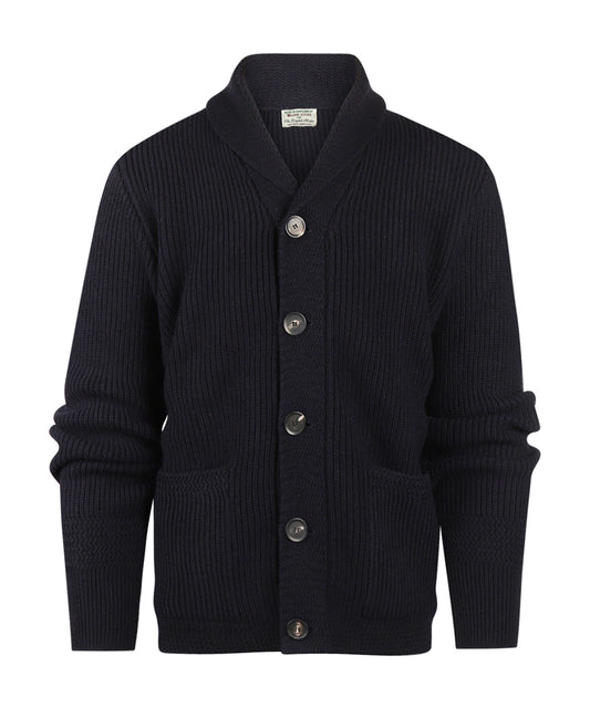 William Lockie Jamie Vest with Scarf Collar | Navy Blue