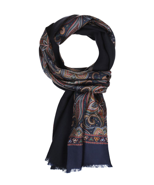 Sjaal Zijde/Wol | Blauw