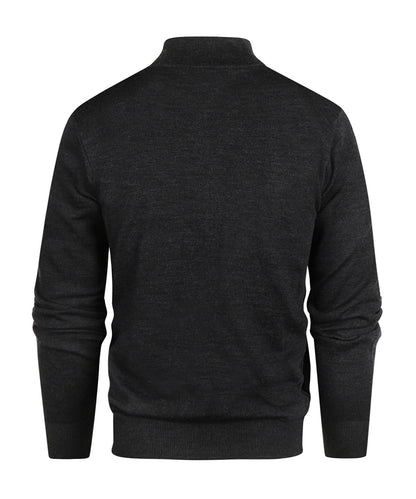 Merino wool zip collar sweater | Charcoal