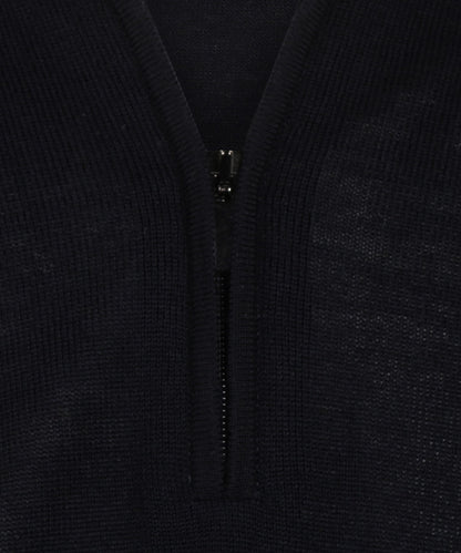 Pullover Merino wool zip collar | Navy