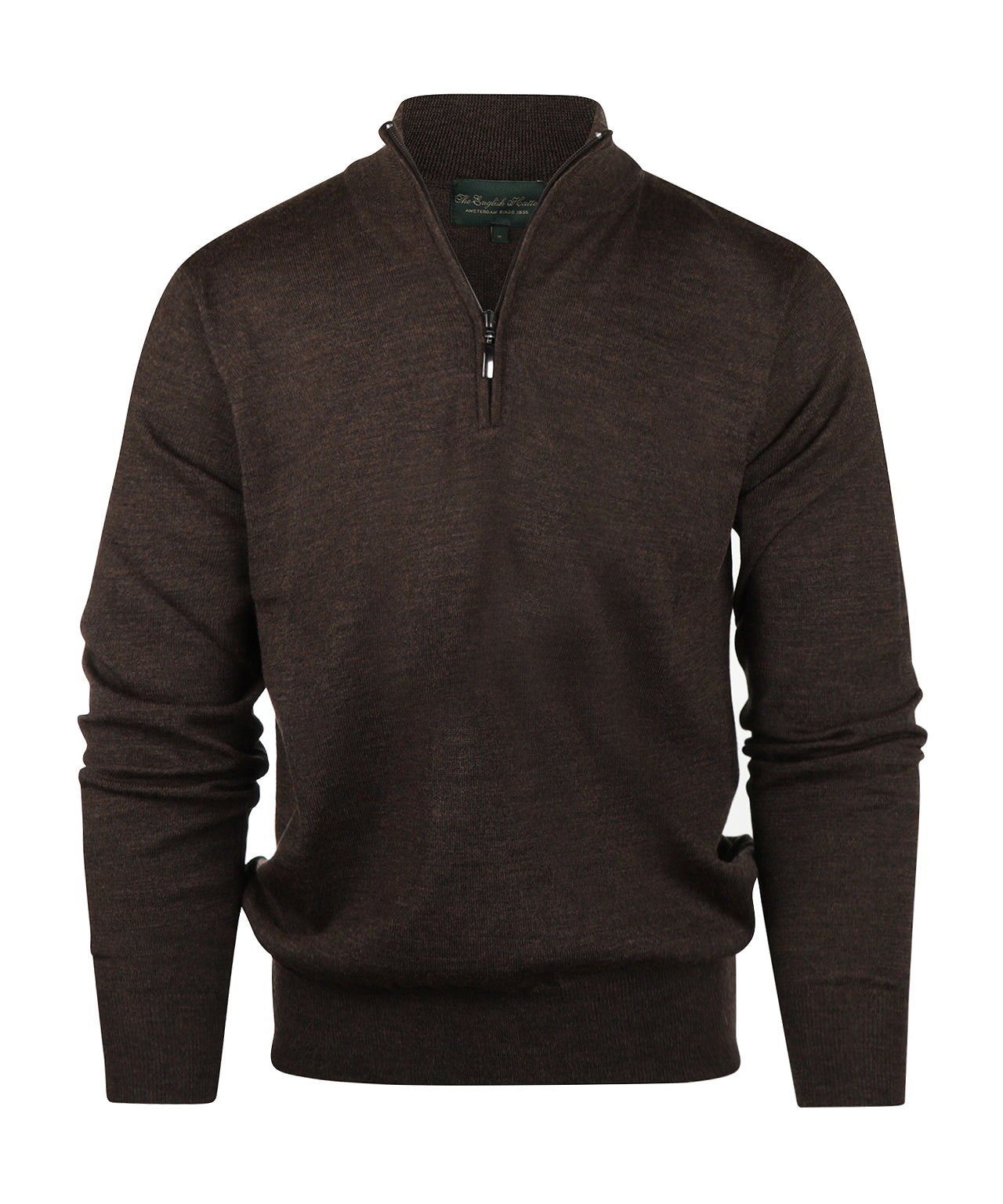 Merino Half Zip Pullover | Donker Bruin