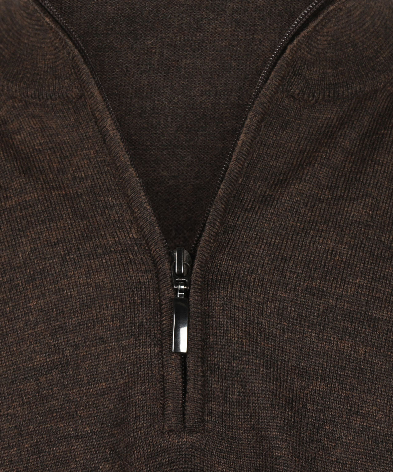 Merino Half Zip Pullover | Donker Bruin
