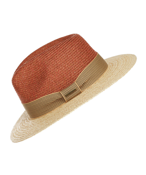 Twotone Toyo Traveller Raffia Hoed | Bruin