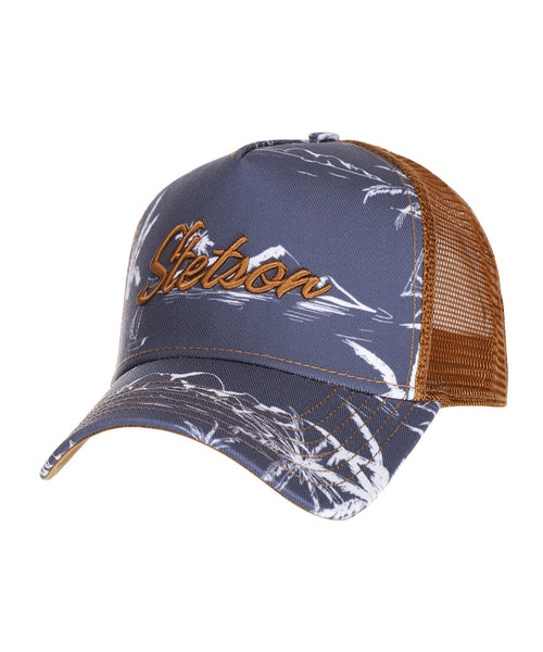 Minimal Aloha Print Trucker Pet | Blauw
