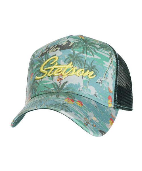 Stetson Trucker Cap Aloha Print | Groen