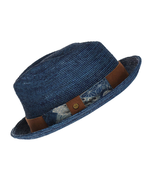 Crochet Player Raffia Hoed | Navy Blauw
