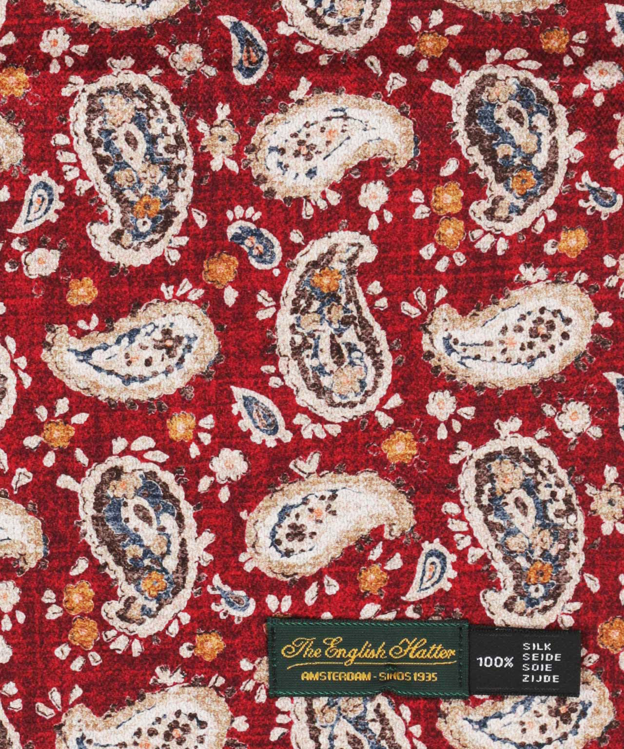 Sjaal 100% Zijde | Rood Paisley