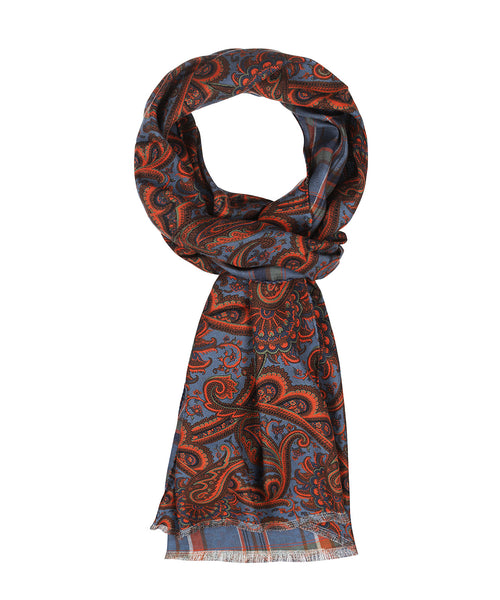 Zijden Sjaal met Paisleyprint | Rood