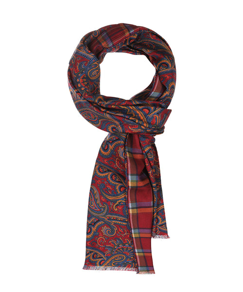 Zijden Sjaal met Paisleyprint | Rood