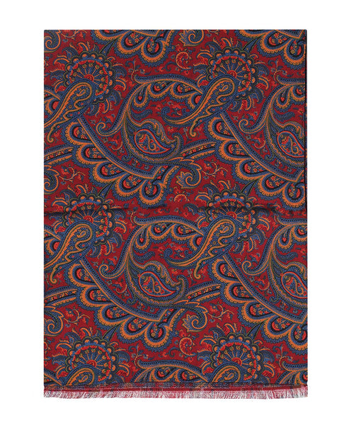 Zijden Sjaal met Paisleyprint | Rood