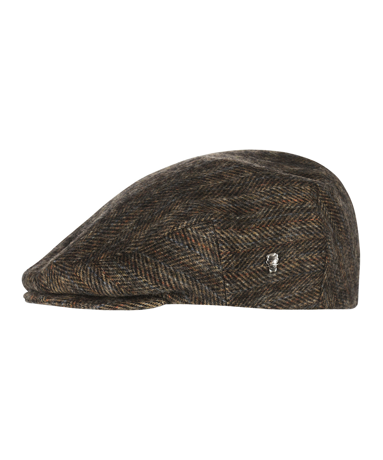 Klassieke Cap | Bruin Herringbone Blauwe Streep