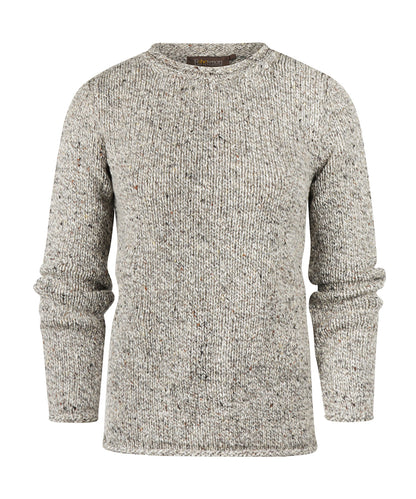 Damen-Pullover mit Rundhalsausschnitt im Fischerstil | Braun