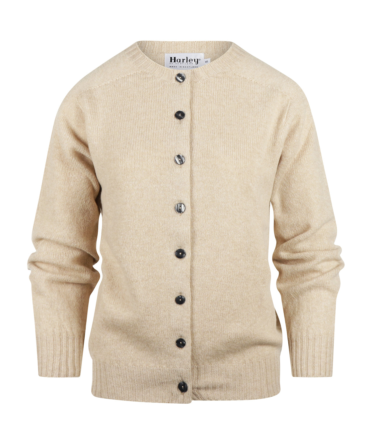 Harley of Scotland Women's Button Cardigan | Beige