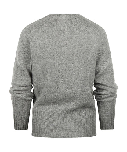 Harley of Scotland Damen-Strickjacke mit Knöpfen, grob gestrickt | Grau