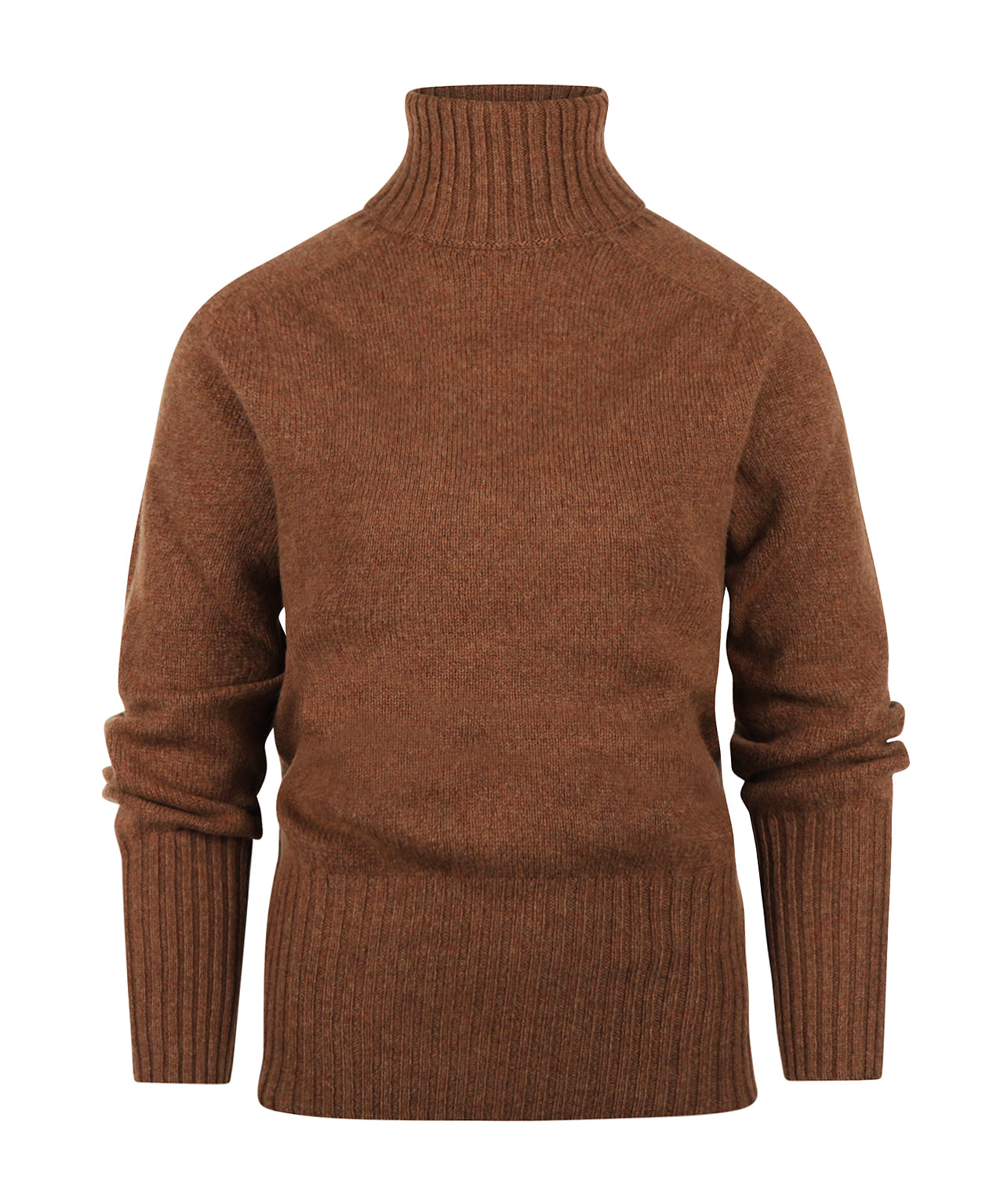 Harley of Scotland Damen-Kol-Pullover | Braun