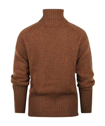 Harley of Scotland Damen-Kol-Pullover | Braun