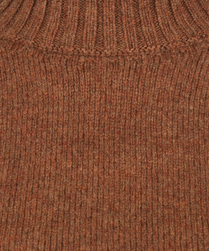 Harley of Scotland Damen-Kol-Pullover | Braun