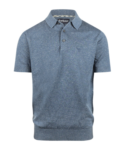 Barbour Muston linnen Blend Polo | Denim Blauw