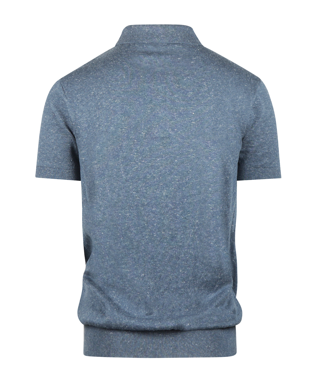 Barbour Muston Linen Blend Polo | Denim Blue