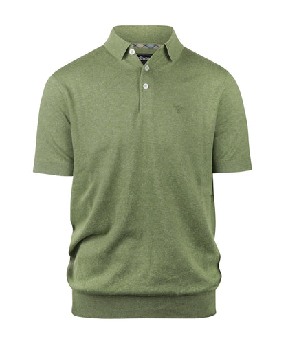 Muston linnen Blend Polo | Laurel Green