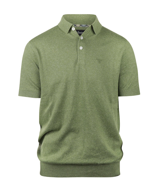 Muston linnen Blend Polo | Laurel Green
