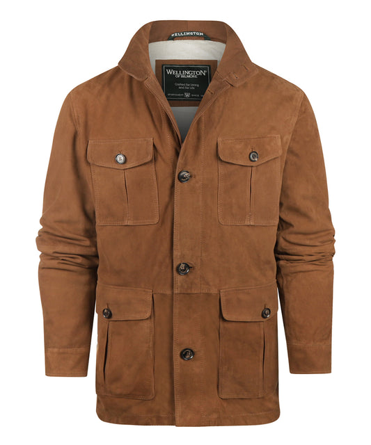 Wellington-Jacke aus Leder | Braun