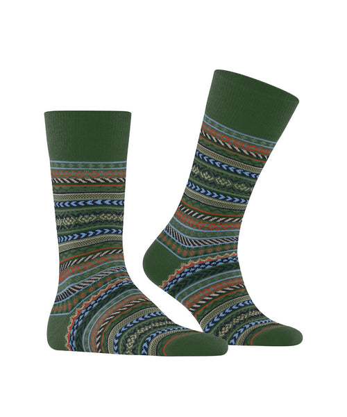 Burlington Fair Isle Sok | Groen