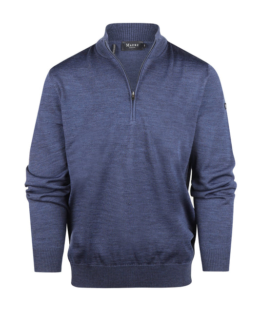 Maerz Pullover mit halbem Reißverschluss | Blau