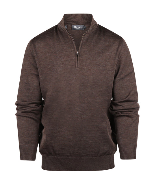 Maerz Pullover mit halbem Reißverschluss | Braun