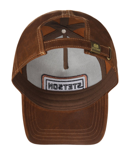 Stetson Trucker Cap, Baumwoll-Leinen-Streifen | Braun