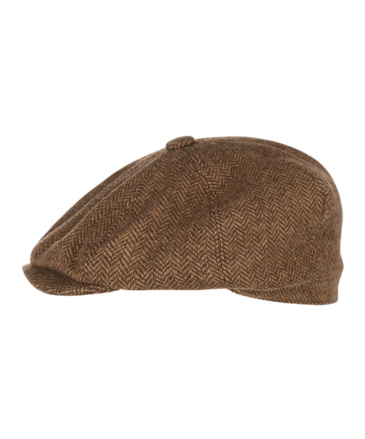 Christy Newsboy Tweed Cap | Herringbone Tweed Biscuit