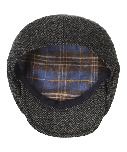 Ballon Cap Tweed | Donkergrijs Visgraat