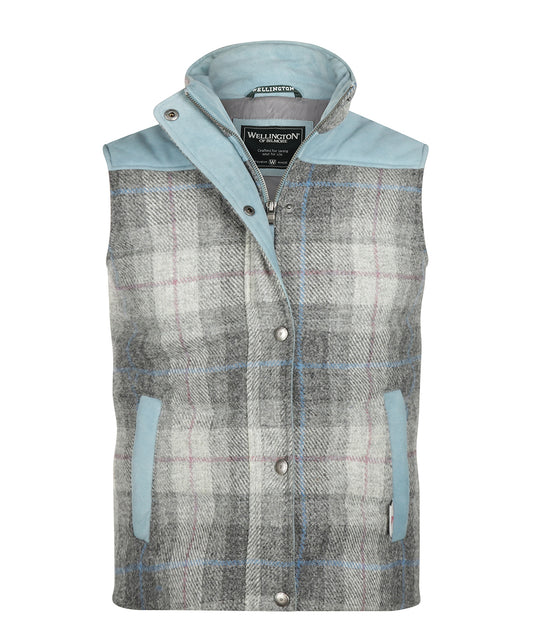Vest Lisa | Grijs Ruit IJsblauw