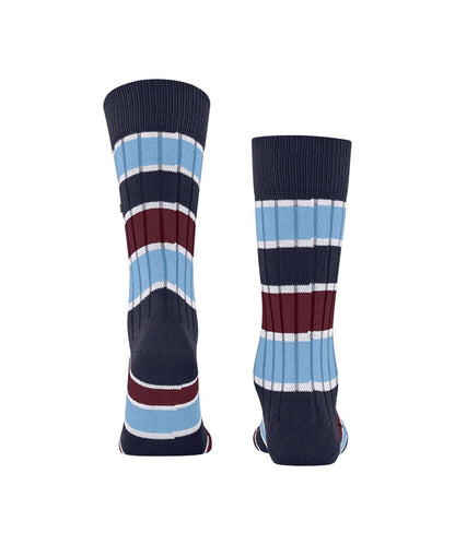 Sokken Beaming | Blauw Bordeaux Streep