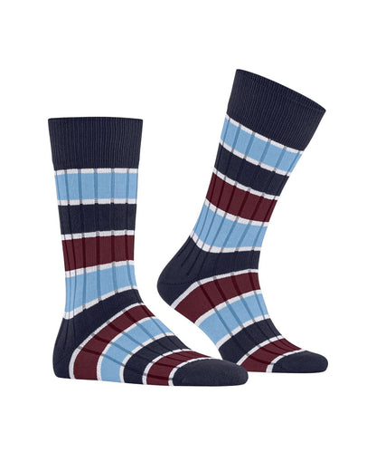 Sokken Beaming | Blauw Bordeaux Streep