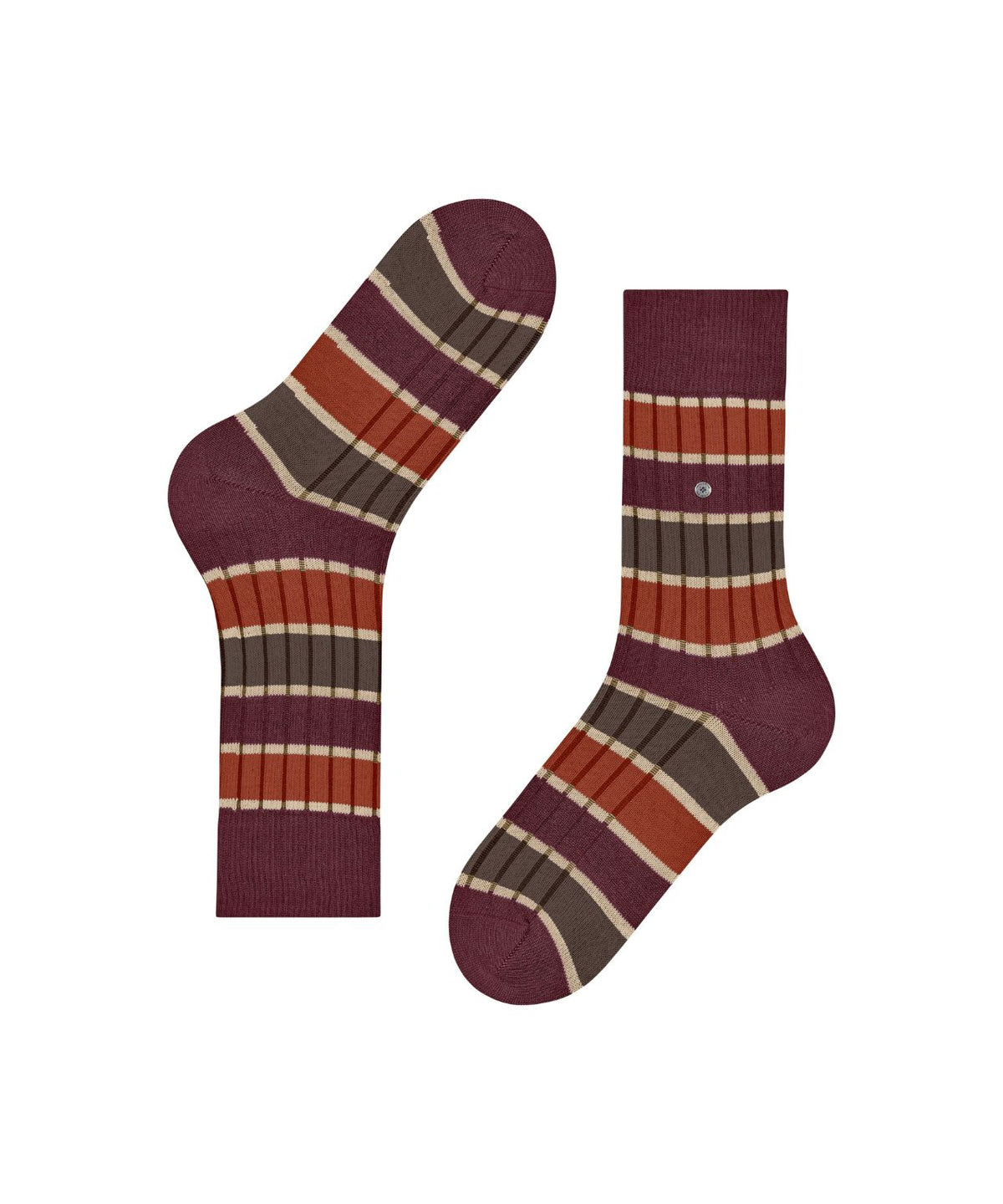 Socken Beaming | Bordeaux Braun Orange Streifen