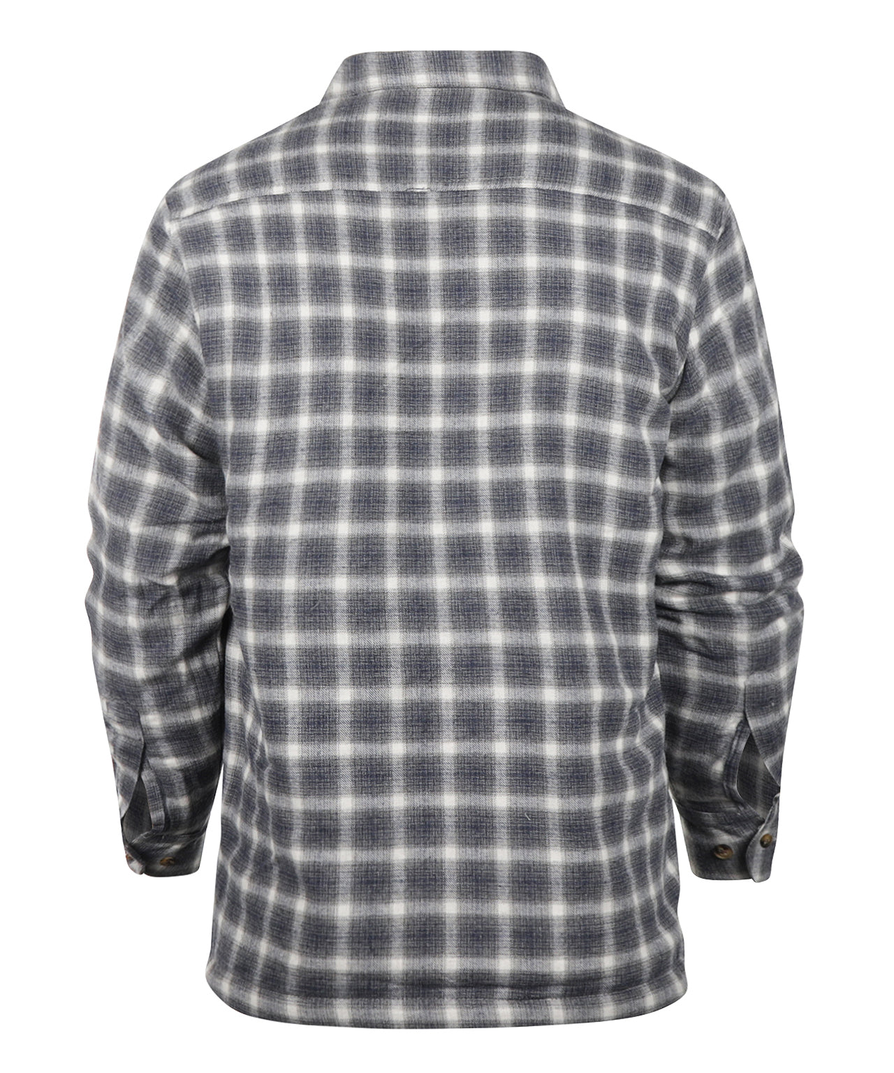 Flannel Fleece Lined Shirt | Navy Beige Plaid